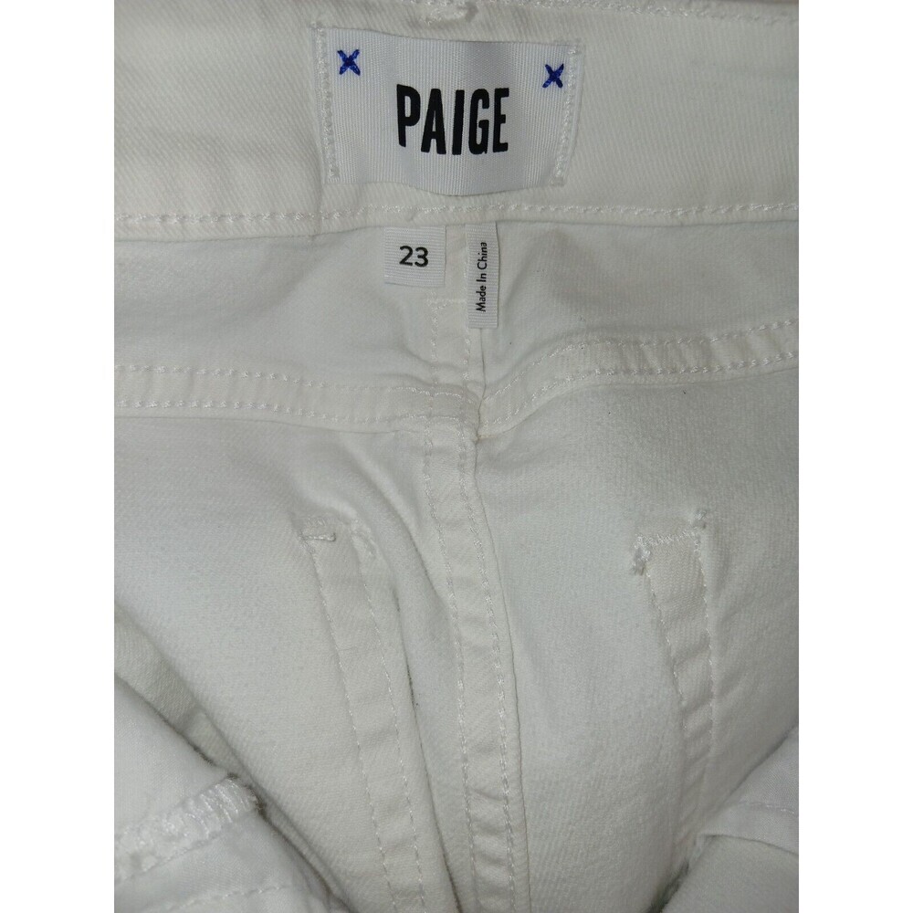 Paige‎ Cutoff White Bermuda Shorts  Women Sz 23 Stretch Distressed Raw Hem NWOT - Picture 3 of 6